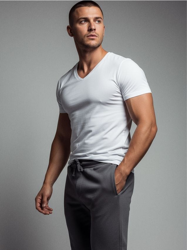 Sinsay - Tricou basic cu decolteu în V - alb