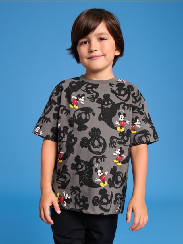 Sinsay - Tričko Mickey Mouse - antracitová