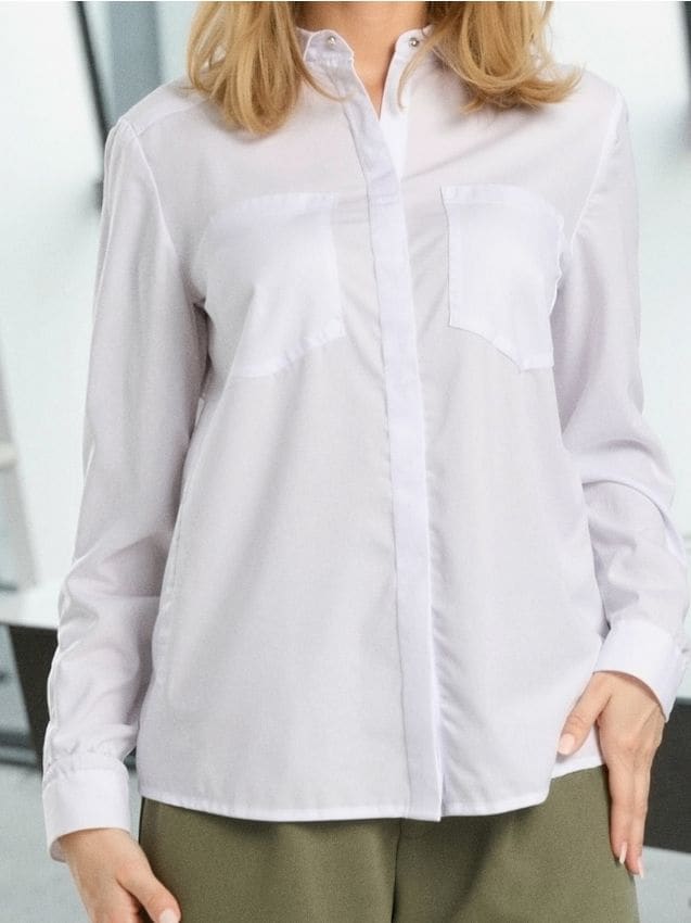 Sinsay - Cămașă din vâscoză cu buzunare - alb