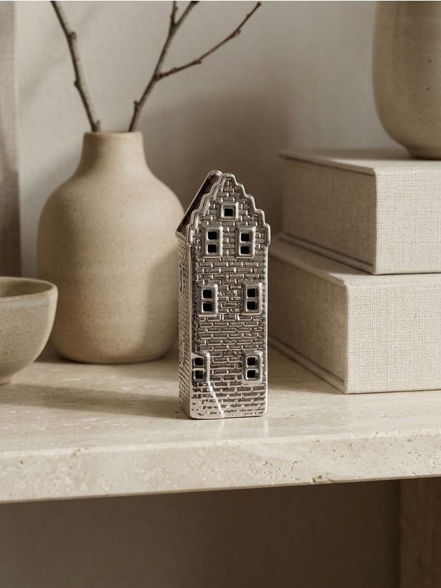 Sinsay - Suport pentru lumânare în formă de casă - argintiu
