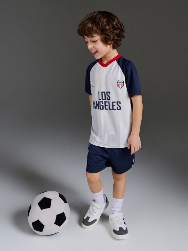 Sinsay - Set sport Active cu uscare rapidă cu imprimeu Los Angeles - bleumarin