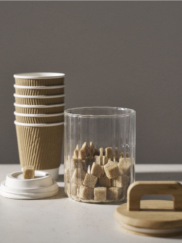 Sinsay - Borcan din sticlă pentru alimente cu capac din bambus - clear