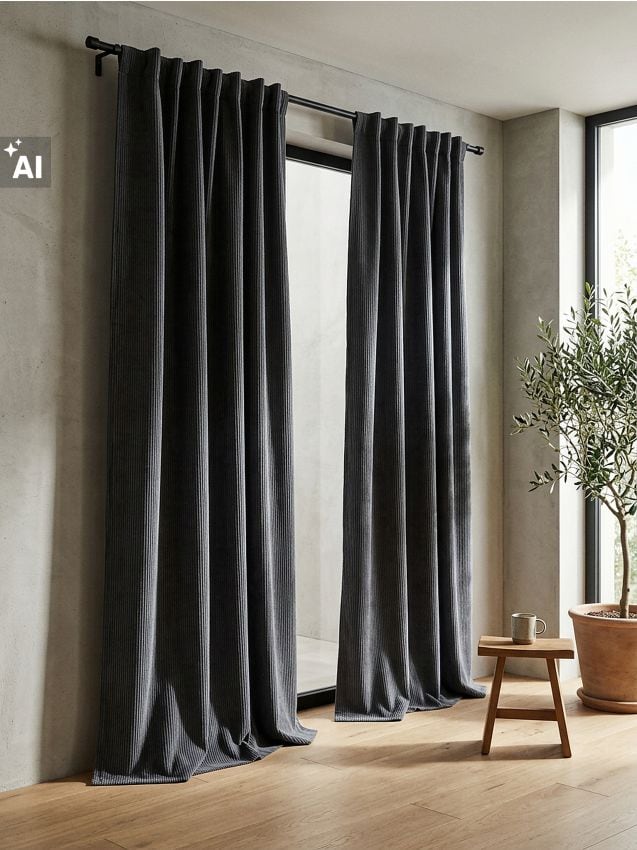 Sinsay - Draperie de umbrire pe bandă cu structură striată - gri-închis