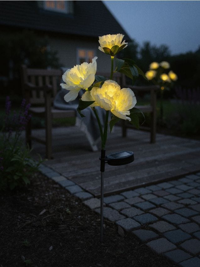 Sinsay - Lampă solară de grădină în formă de flori - alb