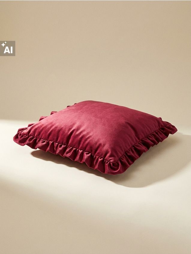 Sinsay - Husă decorativă pentru pernă cu volane - roșu