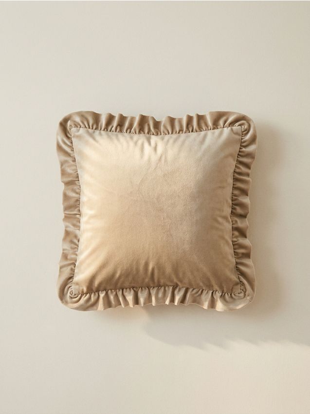 Sinsay - Husă decorativă pentru pernă cu volane - bej