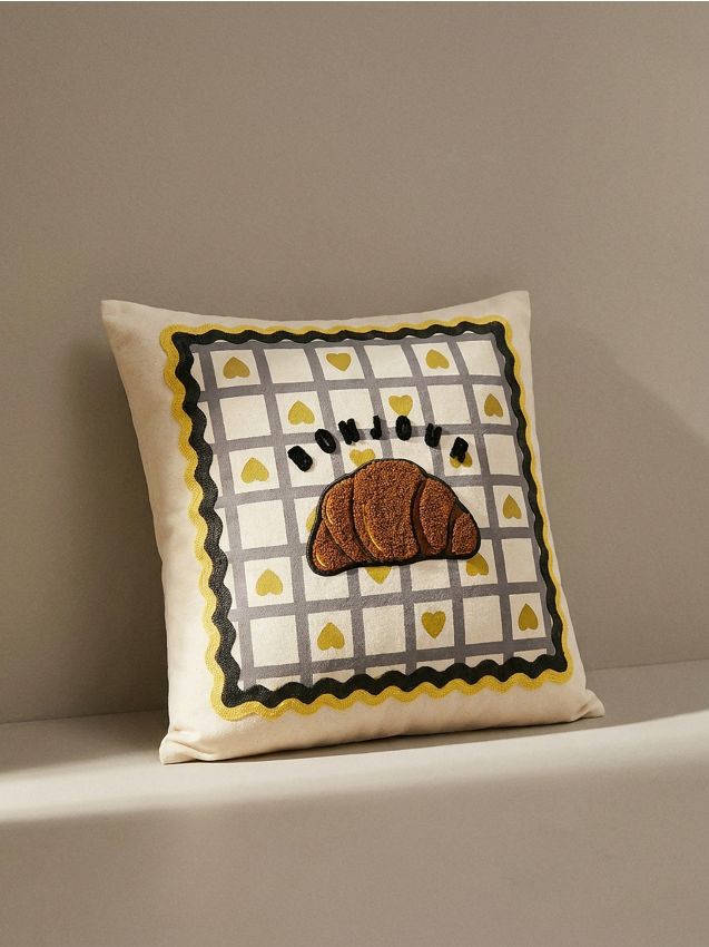 Sinsay - Husă de pernă cu broderie croissant - multicolor