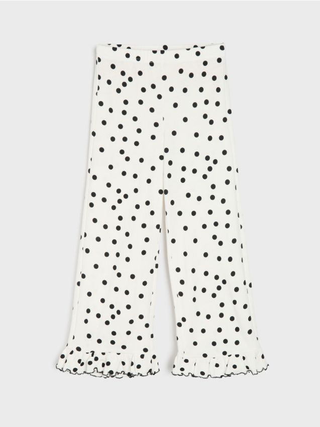 Sinsay - Pantaloni Wide Leg Cu Buline Și Volane - multicolor
