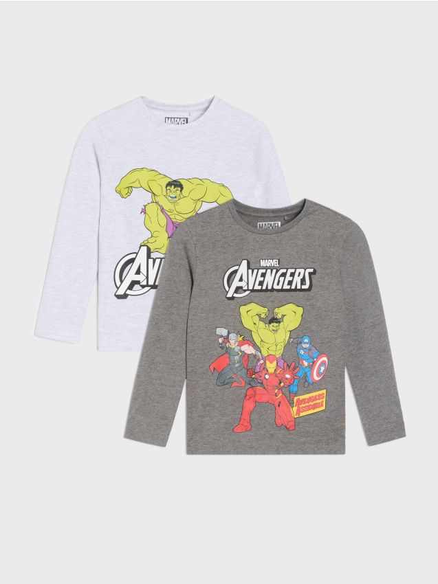 Sinsay - Koszulki z długimi rękawami 2 pack Avengers - wielobarwny