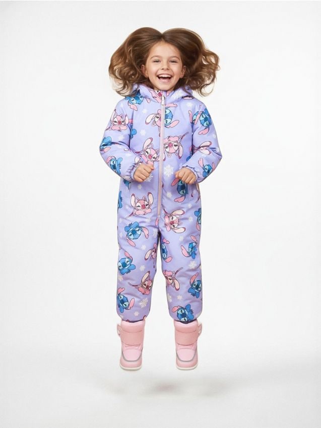 Sinsay - Kombinéza s kapucňou Stitch - svetlomodrá