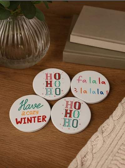 Коледни подложки за чаши, комплект от 4 броя