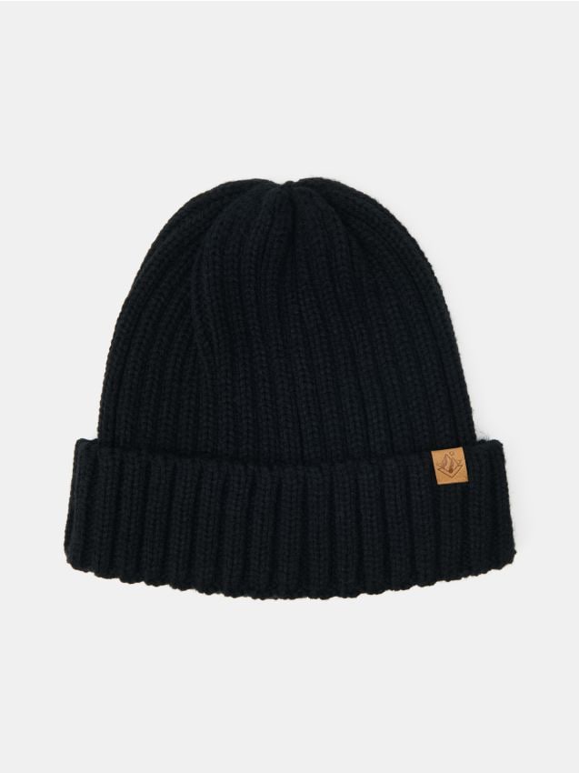 Sinsay - Căciulă beanie cu aplicație cusută - negru
