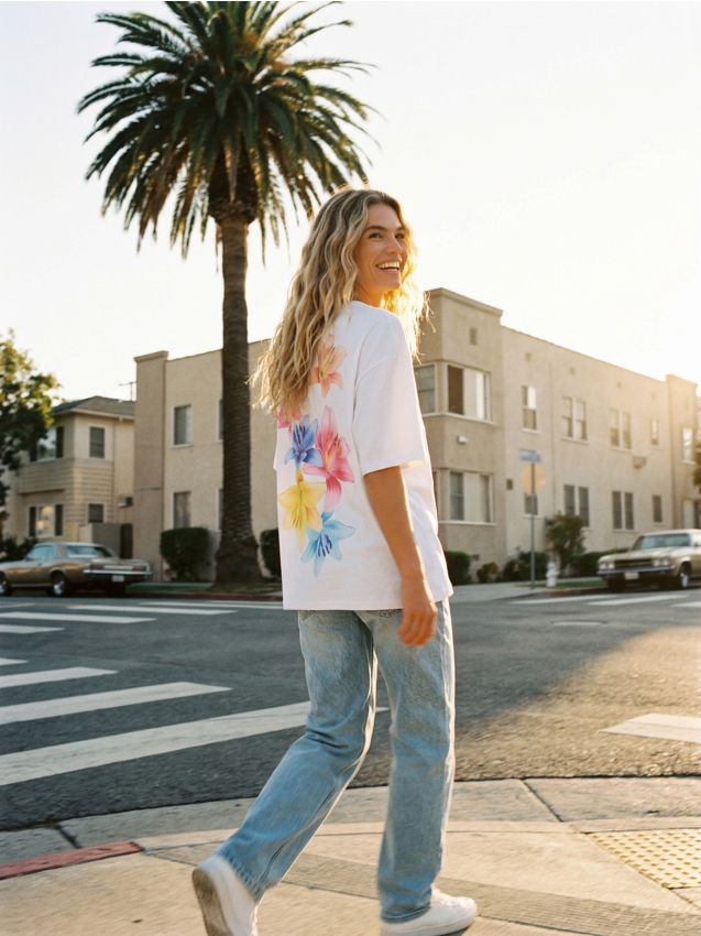 Sinsay - Tricou din bumbac cu model floral - alb