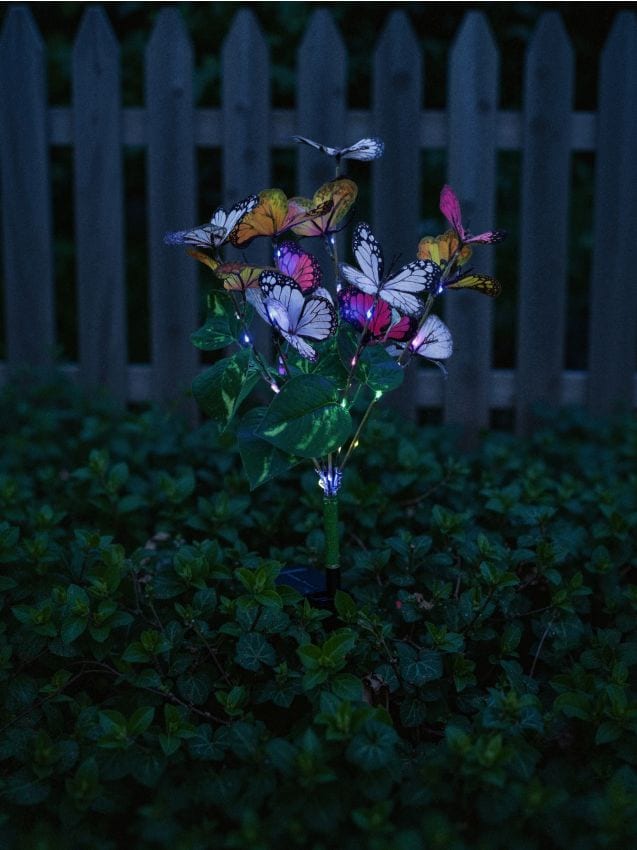 Sinsay - Lampă solară de grădină în formă de flori și fluturi - multicolor