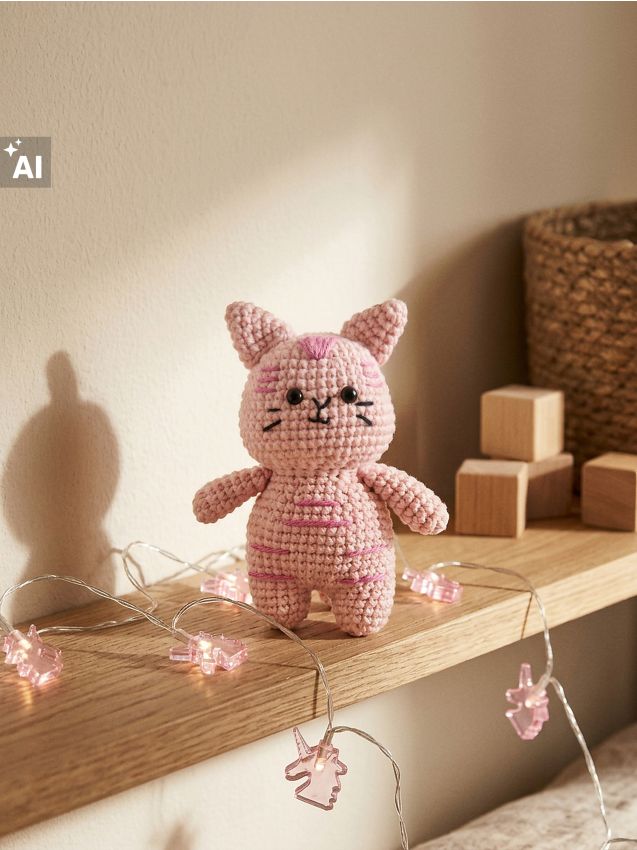 Sinsay - Set creativ DIY pentru croșetat – pisică - roz