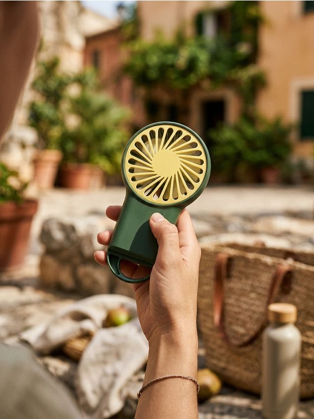 Ventilatore portatile manuale - verde chiaro