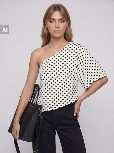 Asimetrična bluza sa dodatkom modala i kimono rukavom