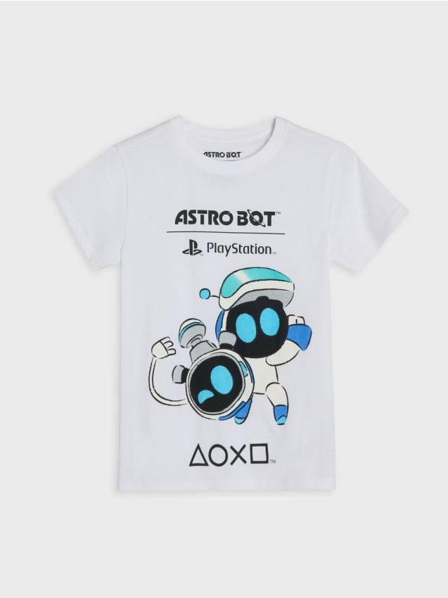 Sinsay - Tricou din bumbac cu imprimeu PlayStation - alb