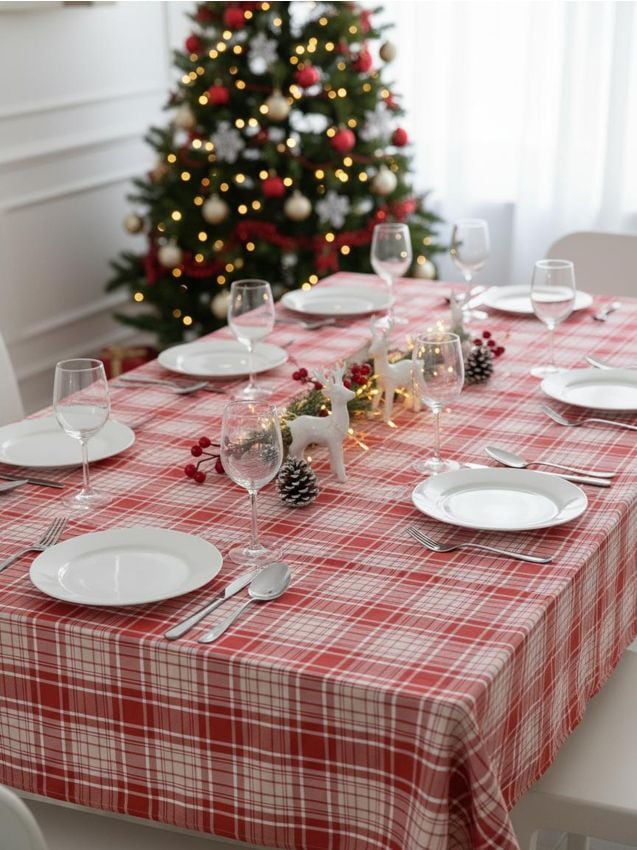 Sinsay - Károvaný obrus - zlatohnedá