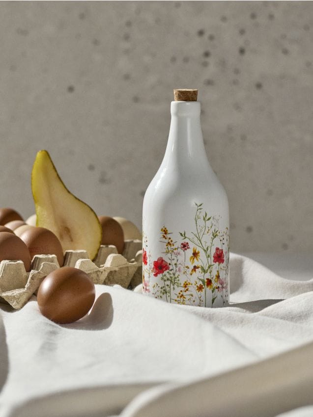 Sinsay - Sticlă pentru ulei de măsline cu model floral - multicolor