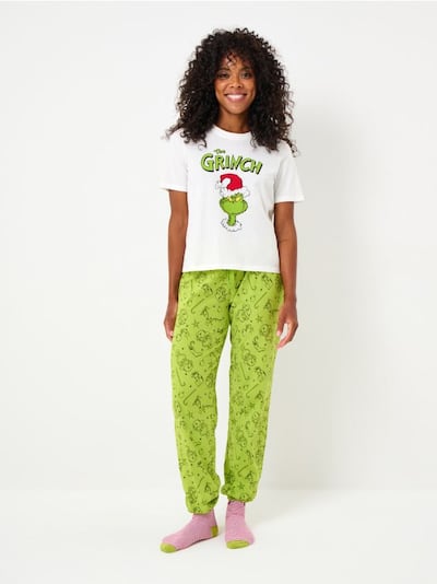 Pamut két részes pizsama mintával Grinch