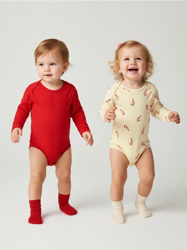 Sinsay - Bavlnené body 2 pack - krémová