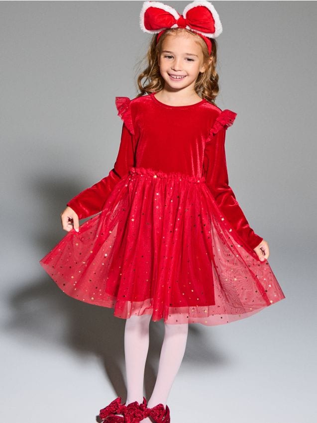 Sinsay - Vzorované šaty - červená