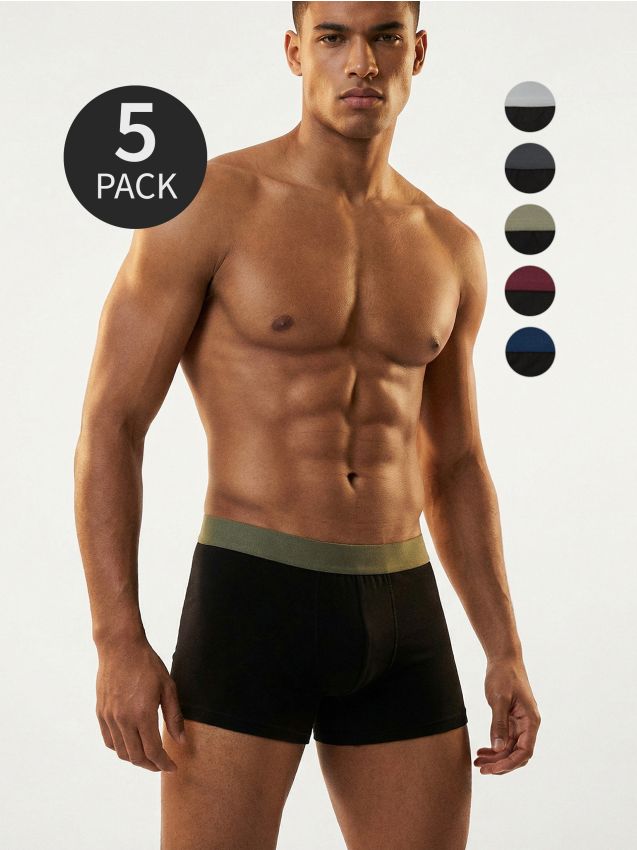 Sinsay - Set de 5 perechi de boxeri - negru