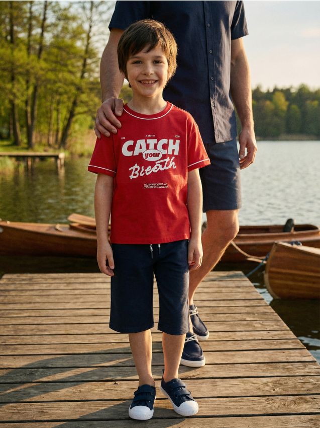 Sinsay - Șorturi până la genunchi din material French Terry - bleumarin