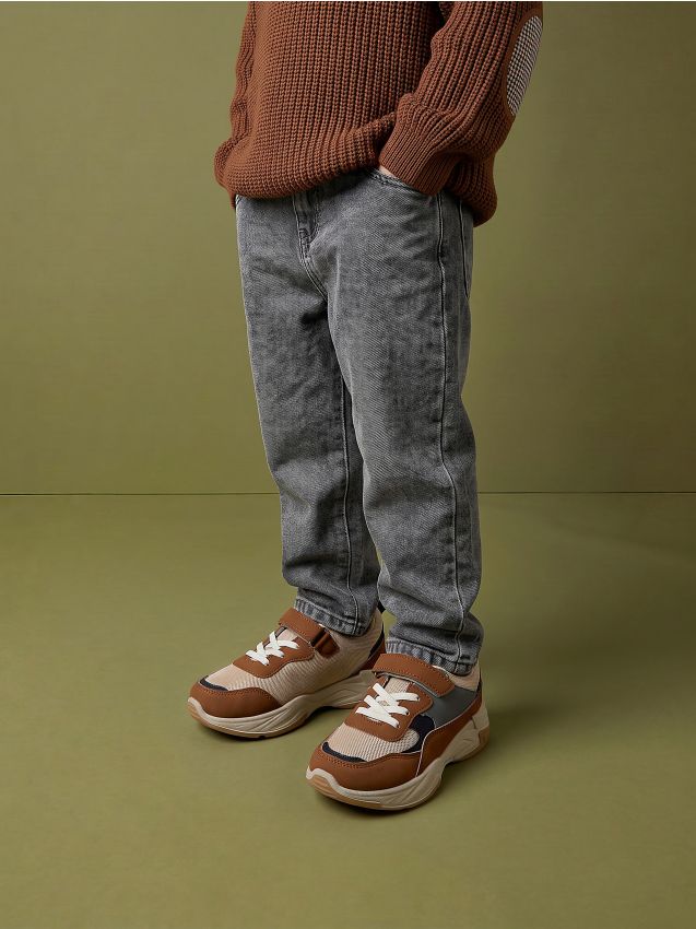 Sinsay - Sneakers din imitație de piele cu plasă - multicolor
