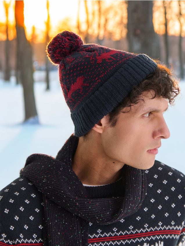 Sinsay - Čiapka beanie - tmavomodrá