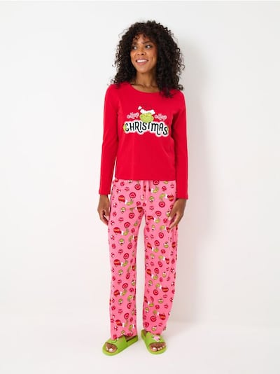 Бавовняна двочастинна піжама з принтом Grinch