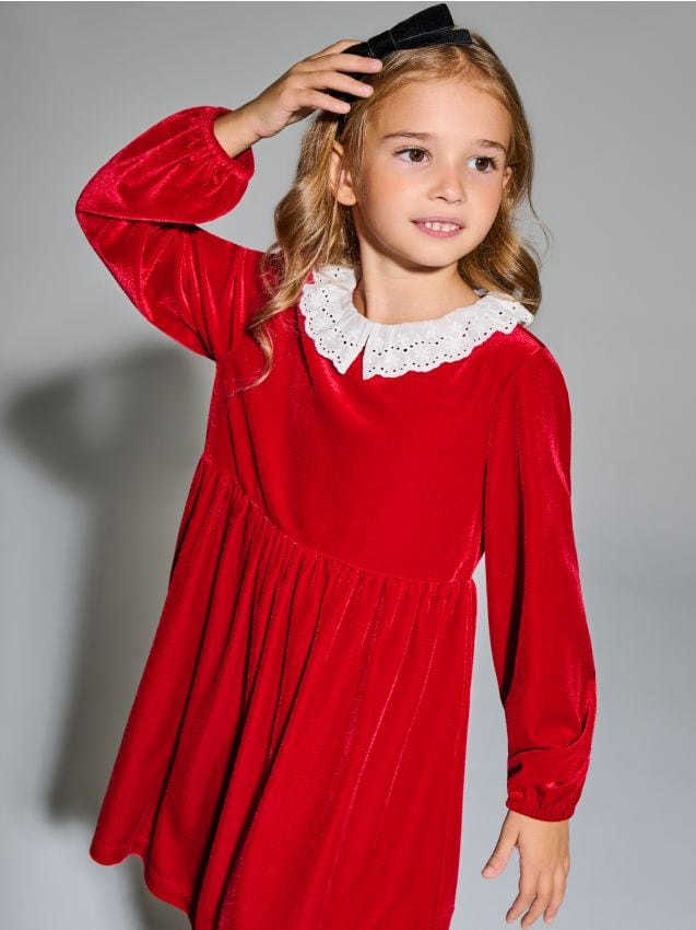 Sinsay - Rochie din catifea - roșu