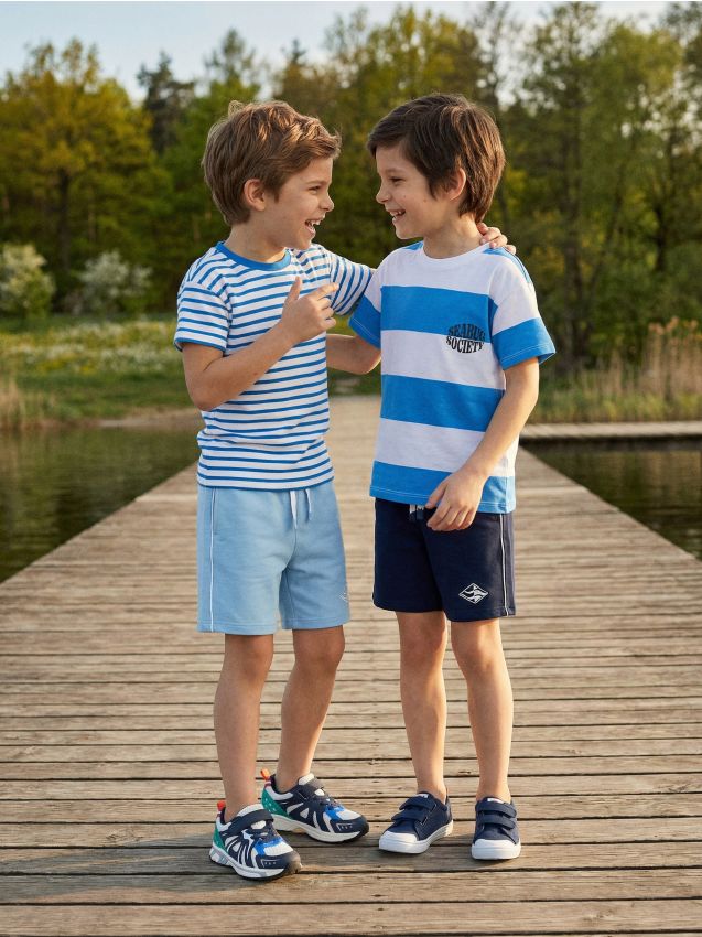 Sinsay - Șort de trening din bumbac 2 pack - light blue