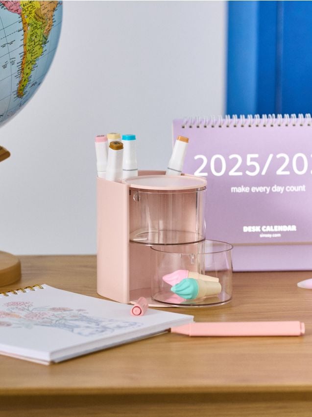 Sinsay - Organizator de birou - roz-pastel