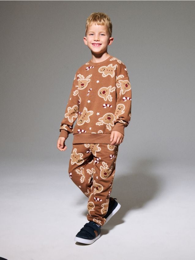 Sinsay - Pantaloni jogger - maro-închis