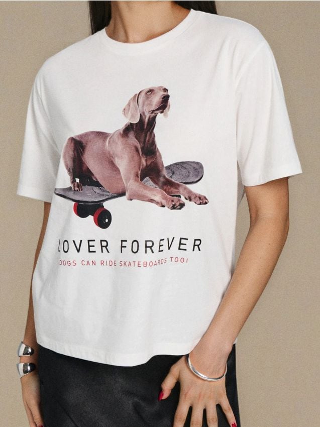 Sinsay - Tričko s krátkym rukávom - krémová