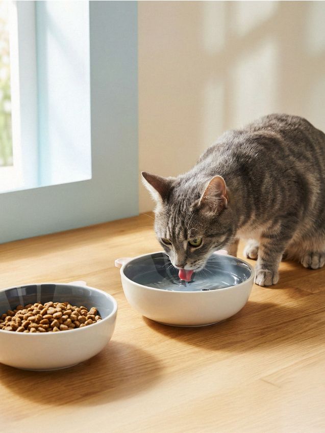 Sinsay - Bol pentru animale cu motiv de pisică - gri deschis