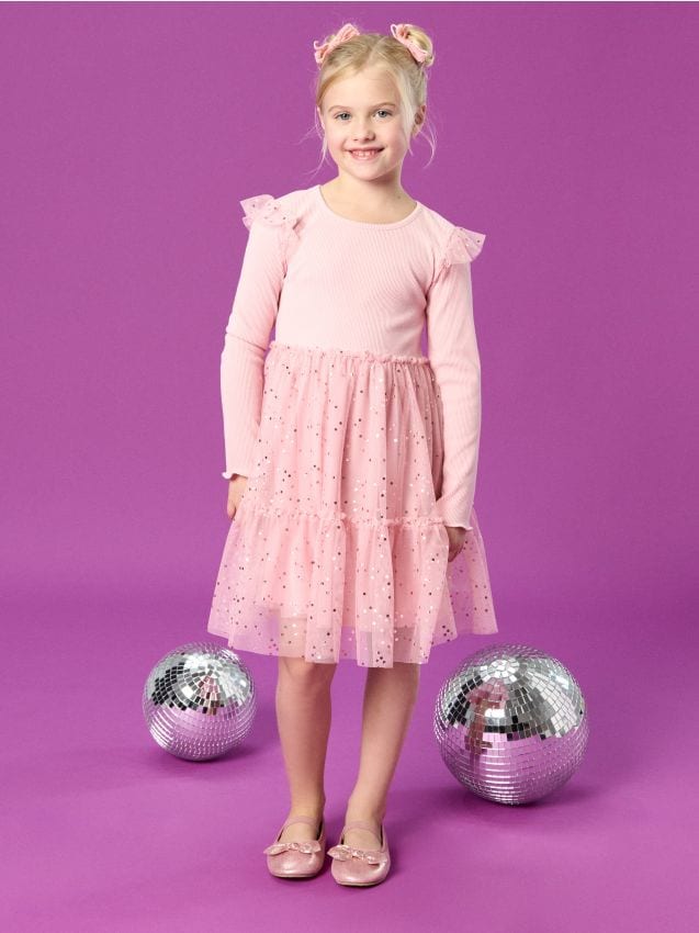 Sinsay - Šaty babydoll - popolavá ružová