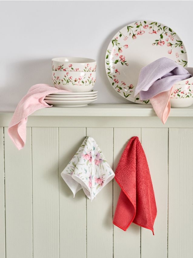 Sinsay - Sada kuchynských utierok 5 pack - ružová