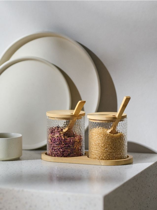 Sinsay - Sada nádob na potraviny s podstavcom - clear