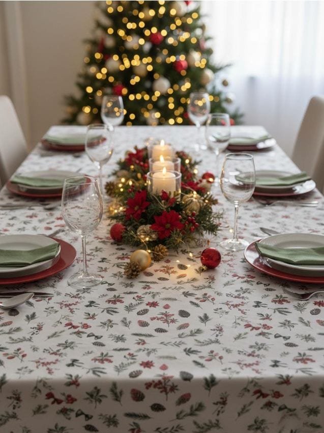 Sinsay - Obrus s rastlinnou potlačou - béžová