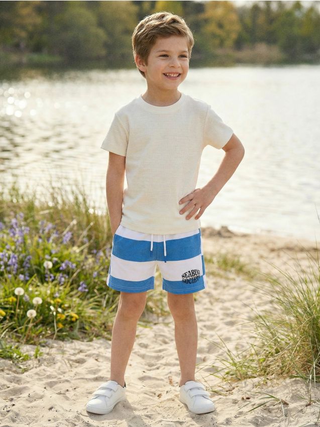 Sinsay - Șorturi cu dungi din material French Terry - multicolor