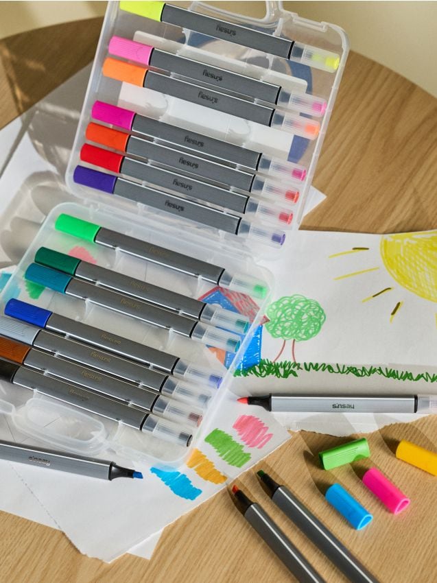 Pennarelli a doppia punta 18 pack - multicolor