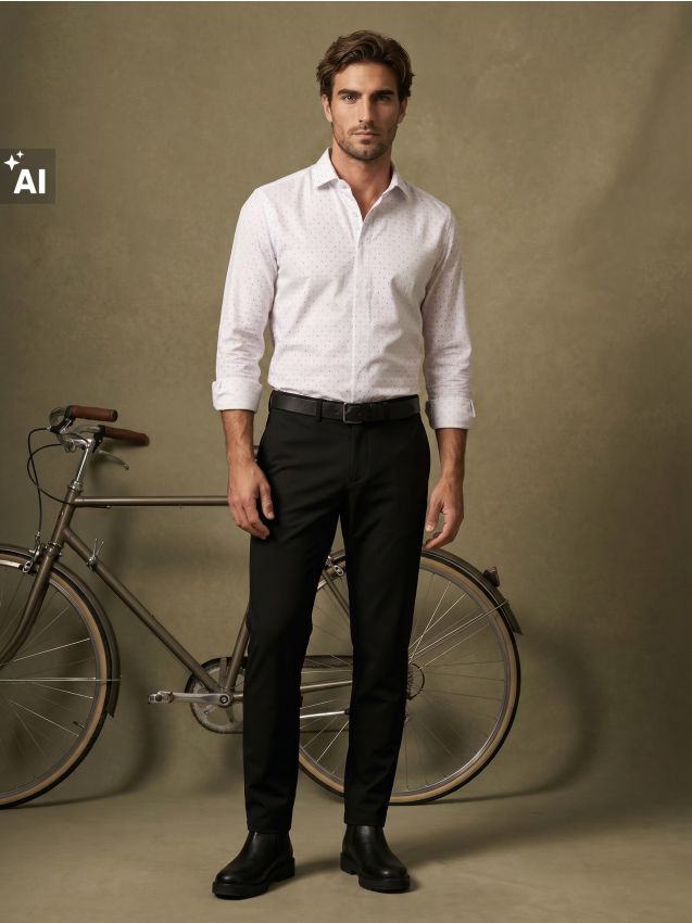 Sinsay - Cămașă slim fit - alb