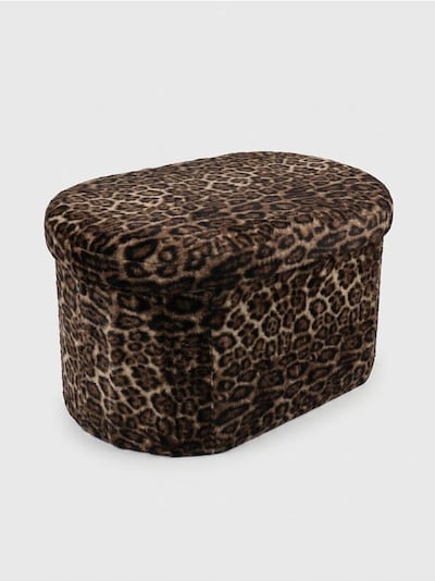Pouf mit Leopardenmuster und Aufbewahrungsfunktion