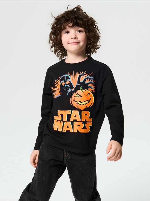Sinsay - Tricou cu mânecă lungă Star Wars - negru
