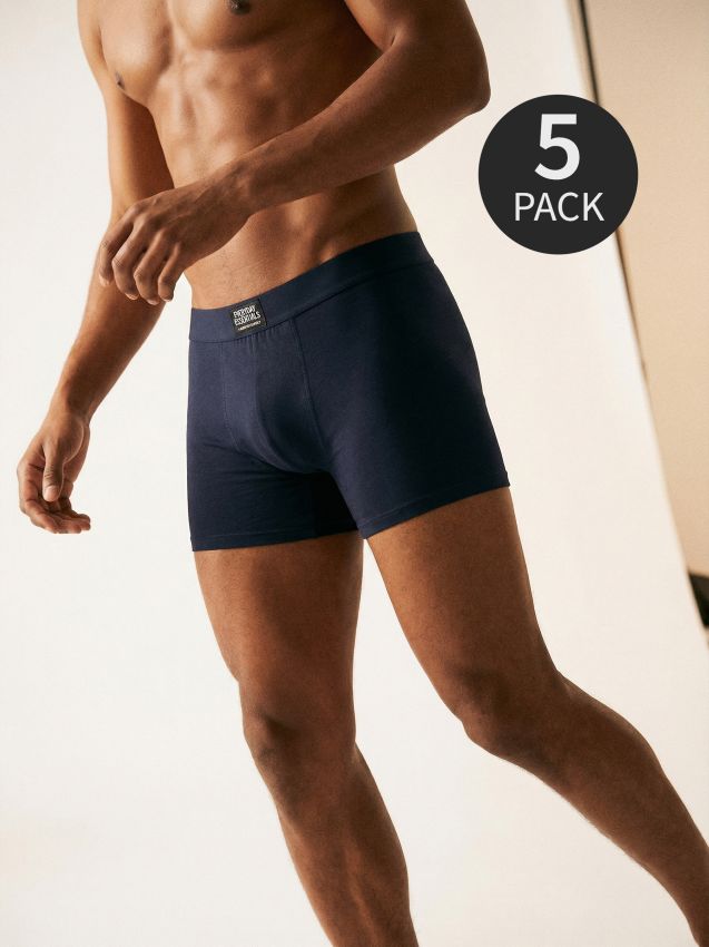 Sinsay - Bawełniane bokserki Classic 5 pack - granatowy