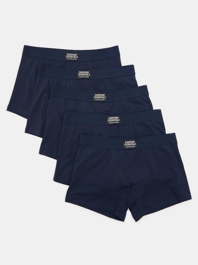 Sinsay - Boxeri din bumbac, set de 5 - bleumarin