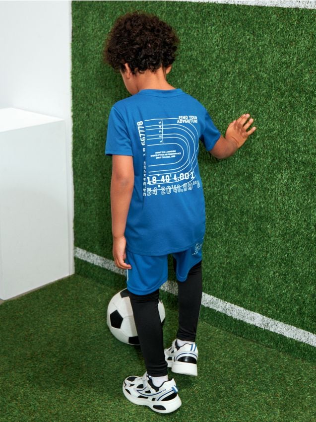 Sinsay - Tricou sport cu imprimeu reflectorizant Active - albastru
